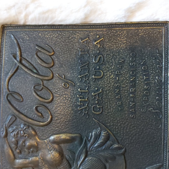 VTG Coca-Cola Trans-Pan San Fran Expo Swinging Dancer Brass belt buckle - Picture 2 of 8